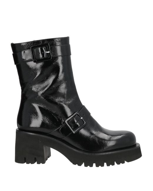 Paloma Barceló Black Ankle Boots Leather