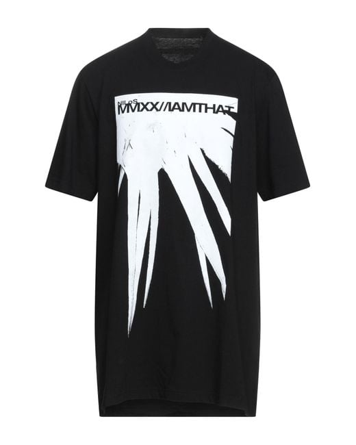 Nils Black T-Shirt Cotton, Polyurethane for men