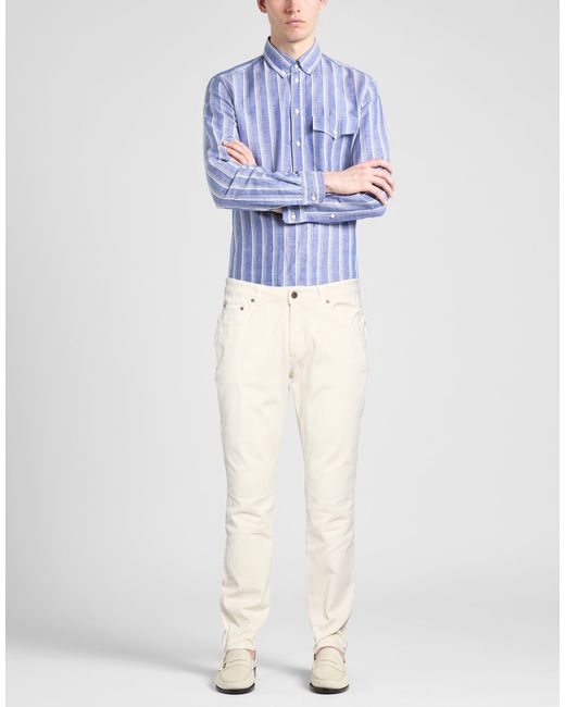 Boglioli White Pants Cotton, Elastane for men