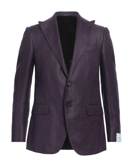 Caruso Blue Blazer Linen, Wool for men