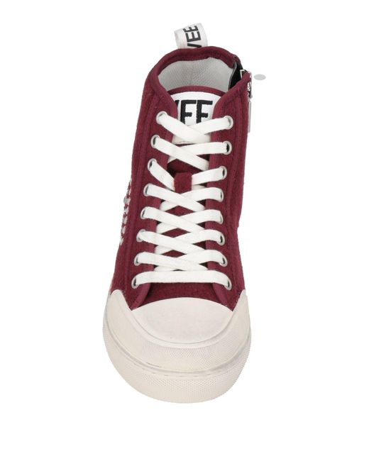 Emanuélle Vee Red Burgundy Sneakers Textile Fibers