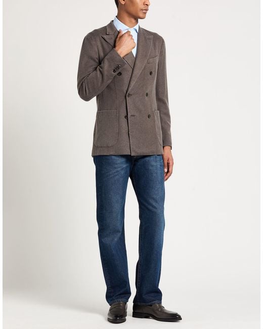 Boglioli Brown Blazer Virgin Wool for men