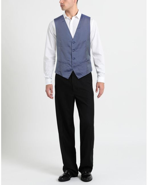Brera Orologi Blue Tailored Vest Silk for men