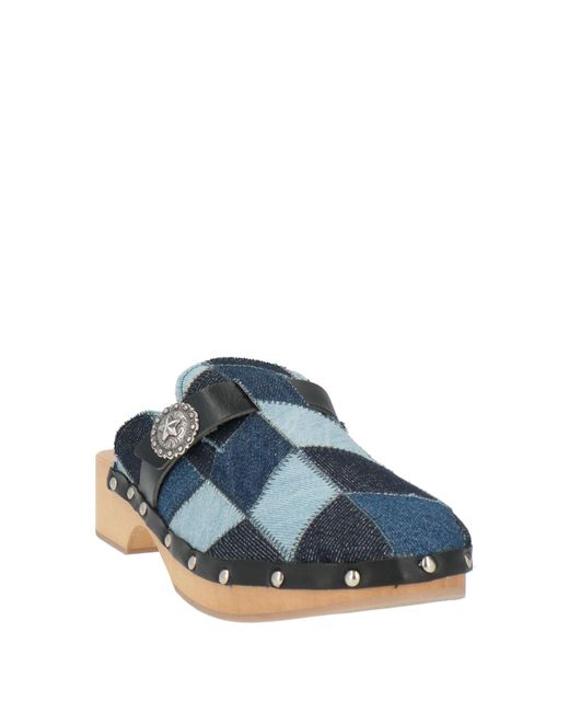 KATE CATE Blue Mules & Clogs Textile Fibers