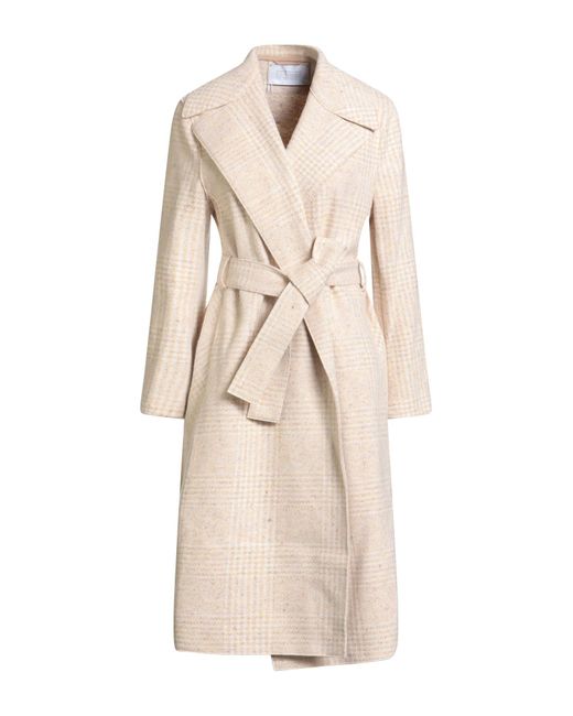 Harris Wharf London Natural Coat Wool, Silk, Cotton, Viscose