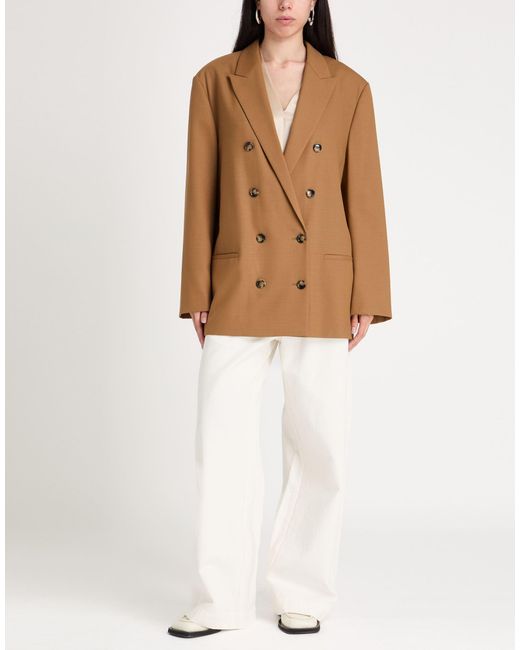 Alberta Ferretti Brown Camel Blazer Polyester, Wool, Elastane
