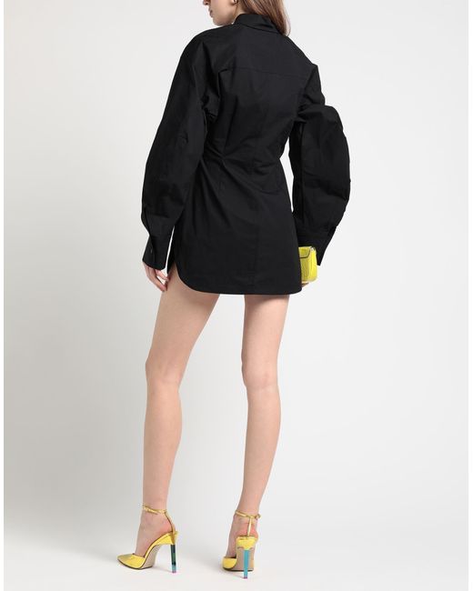 The Attico Black Mini Dress Cotton, Elastane