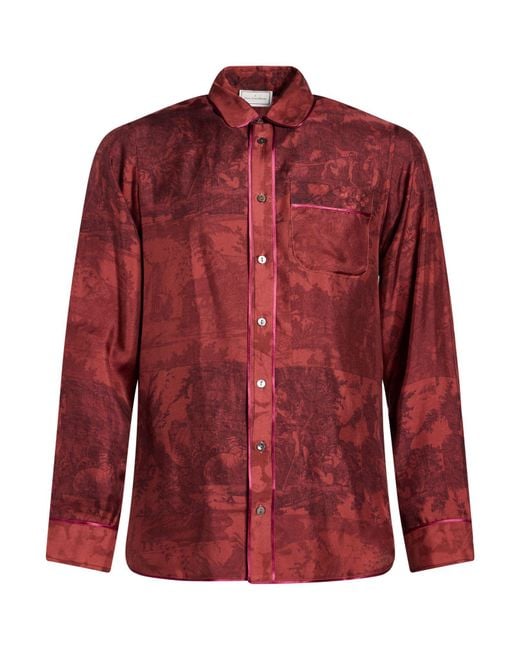 Pierre Louis Mascia Red Brick Shirt Silk for men