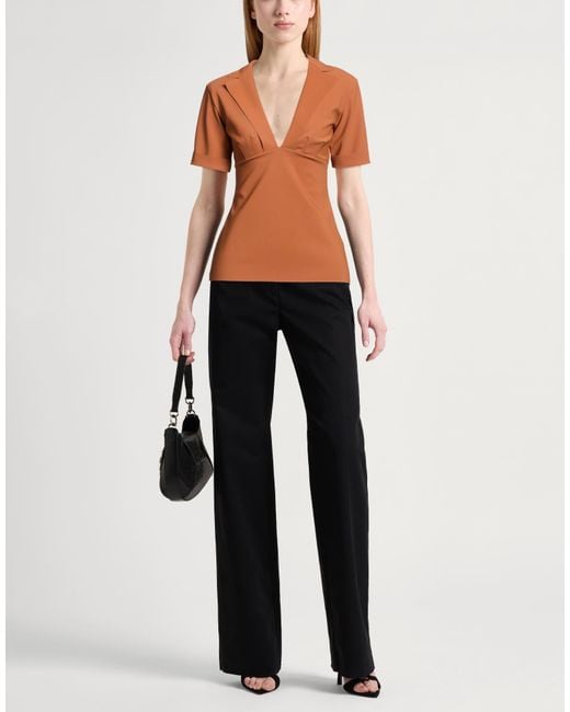 La Petite Robe Di Chiara Boni Brown Top Polyamide, Elastane