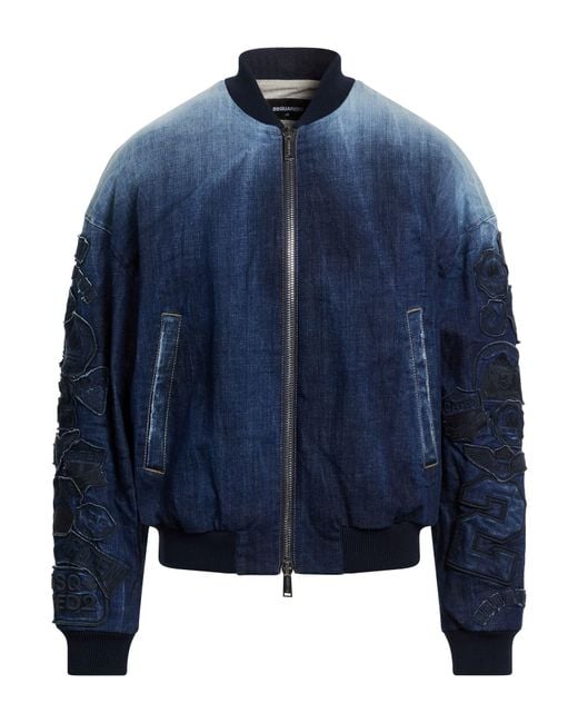 DSquared² Blue Denim Outerwear Cotton, Elastane for men