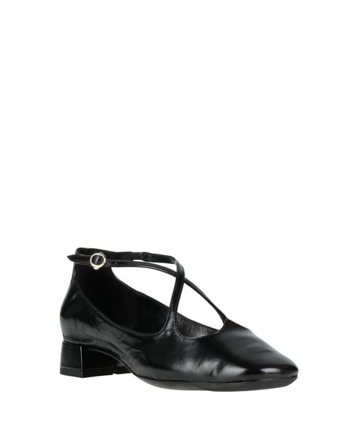 A.Bocca Black Ballet Flats Leather
