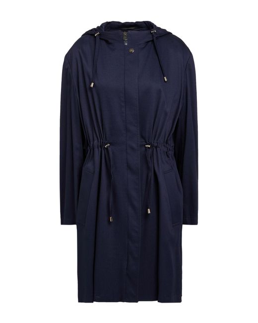 Cinzia Rocca Blue Overcoat & Trench Coat Viscose, Elastane