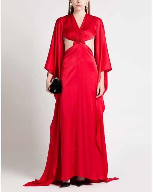 ATELIER LEGORA Red Maxi Dress Polyamide, Viscose, Polyester, Elastane