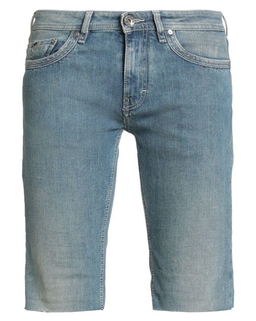 Gas Blue Denim Shorts Cotton, Elastane for men