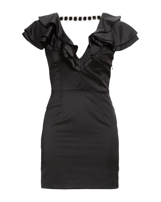 Gaelle Paris Black Mini Dress Polyester, Elastane