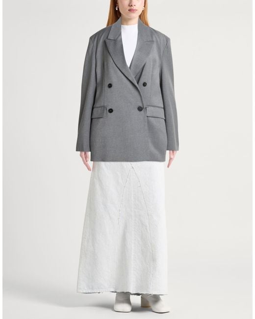 ViCOLO Gray Blazer Polyester, Viscose, Elastane