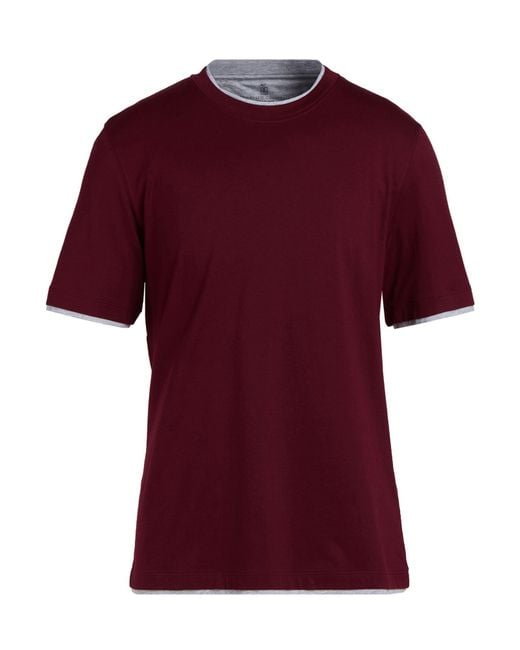 Brunello Cucinelli Red T-Shirt for men