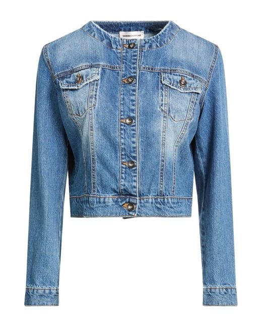 Sandro Ferrone Blue Denim Outerwear Cotton
