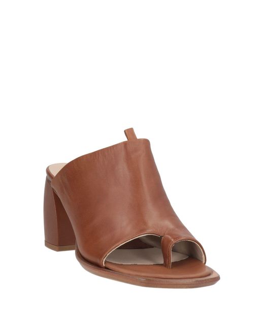 Malloni Brown Thong Sandal Leather