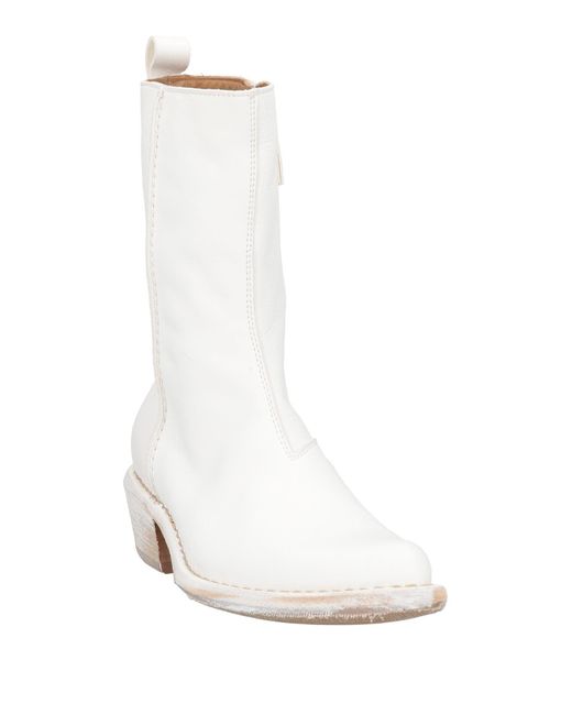 Moma White Ankle Boots