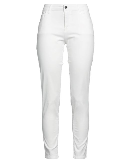 Caractere White Pants Cotton, Elastane, Polyester