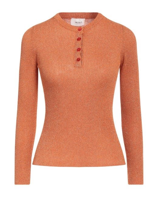 ViCOLO Orange Sweater Viscose, Polyamide, Metallic Polyester