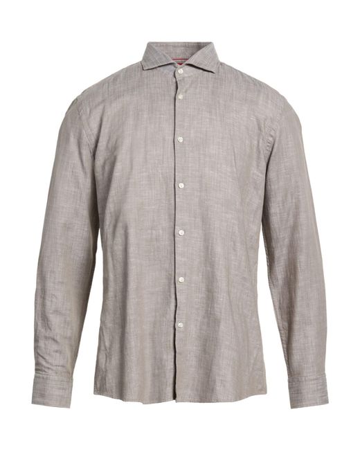 HUGO Gray Shirt Cotton, Linen for men