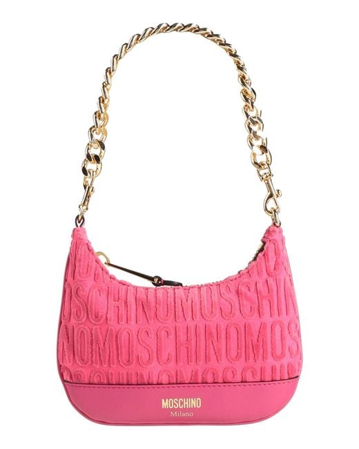 Moschino Pink Fuchsia Handbag Leather, Textile Fibers