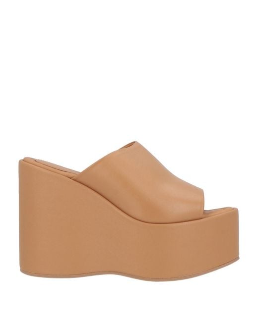 Paloma Barceló Brown Camel Sandals Leather