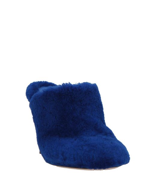 Le Silla Blue Bright Mules & Clogs Shearling