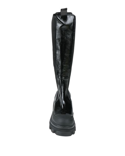 Ganni Black Boot Leather