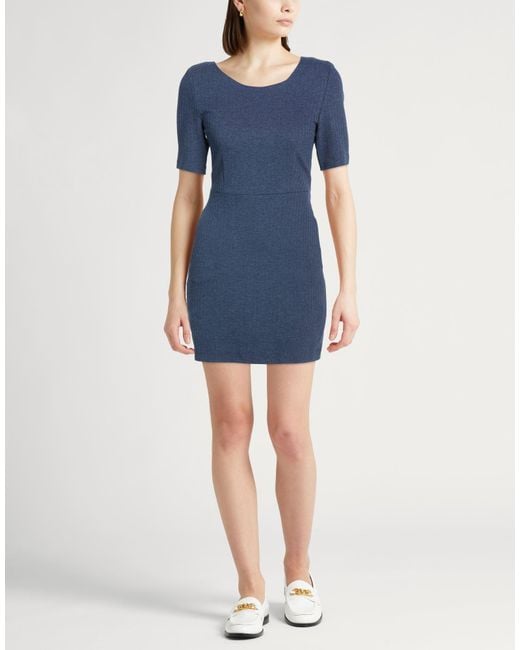 Gant Blue Mini Dress Cotton, Polyamide, Elastane