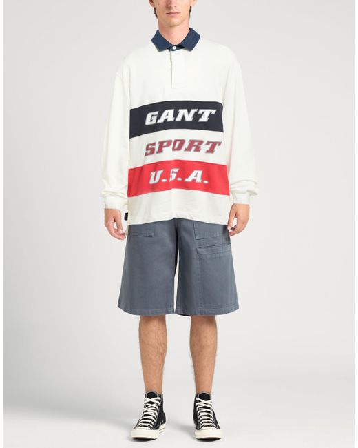 Gant White Ivory Polo Shirt Cotton, Elastane for men