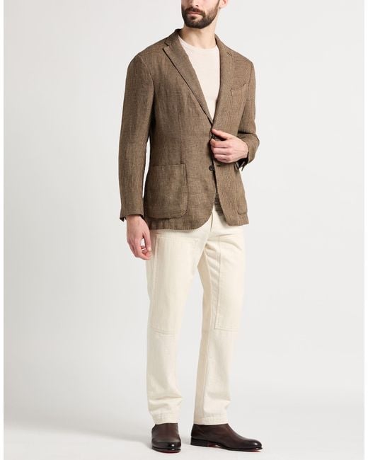 Boglioli Brown Blazer Linen for men