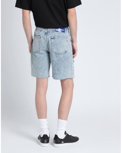 Karl Lagerfeld Blue Denim Shorts for men