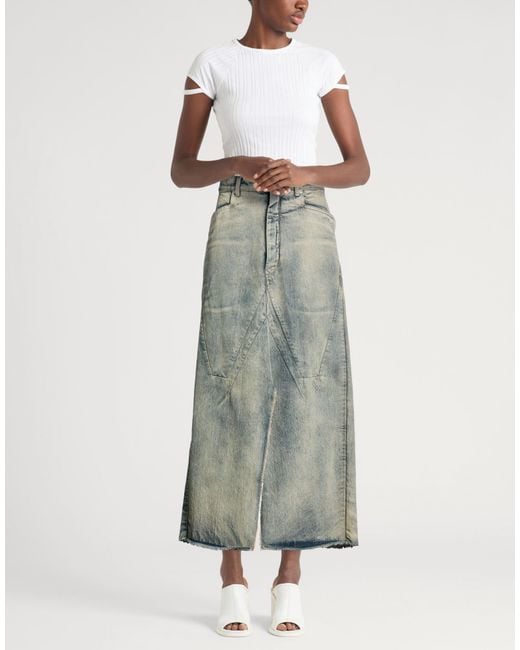 Rick Owens Gray Denim Skirt