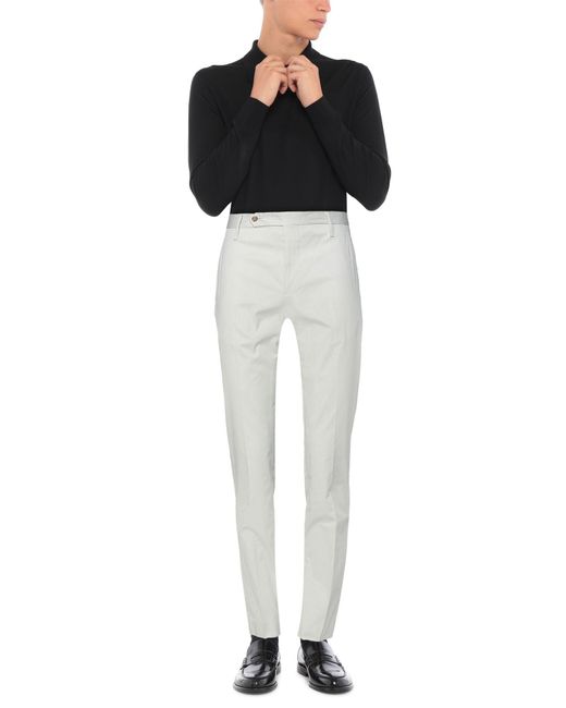 Entre Amis White Pants Cotton, Elastane for men