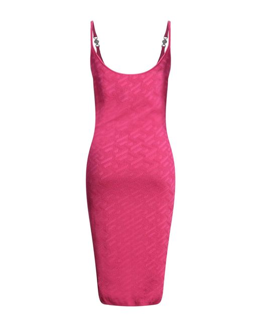 Versace Pink Fuchsia Midi Dress Viscose, Polyamide, Elastane