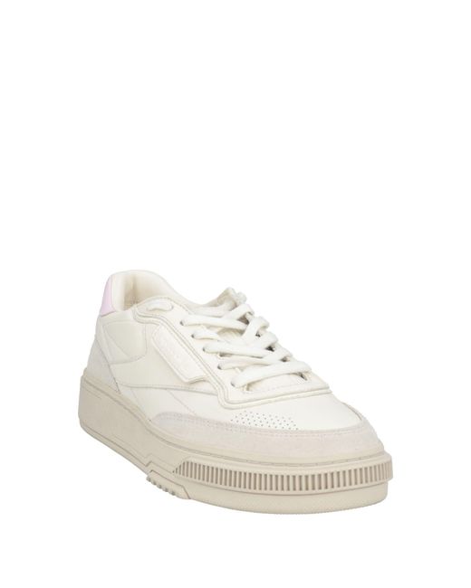 Reebok White Sneakers Leather, Textile Fibers for men