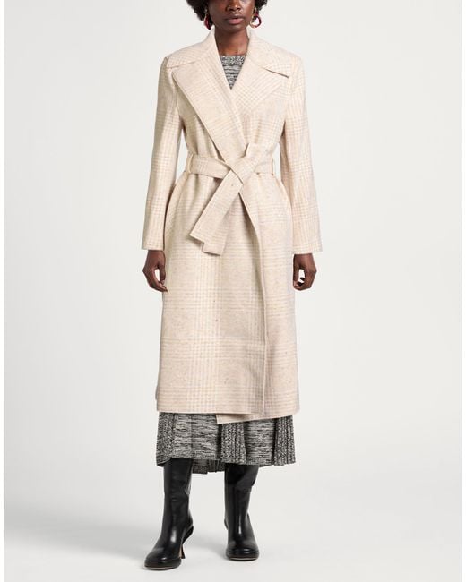 Harris Wharf London Natural Coat Wool, Silk, Cotton, Viscose