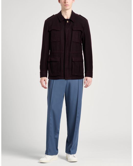 Santaniello Blue Dark Jacket Wool, Polyamide for men