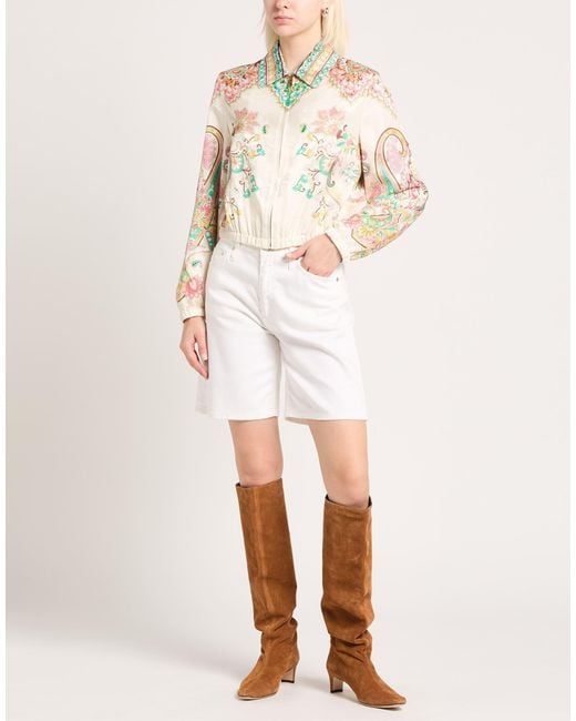 Etro White Ivory Jacket Viscose, Silk