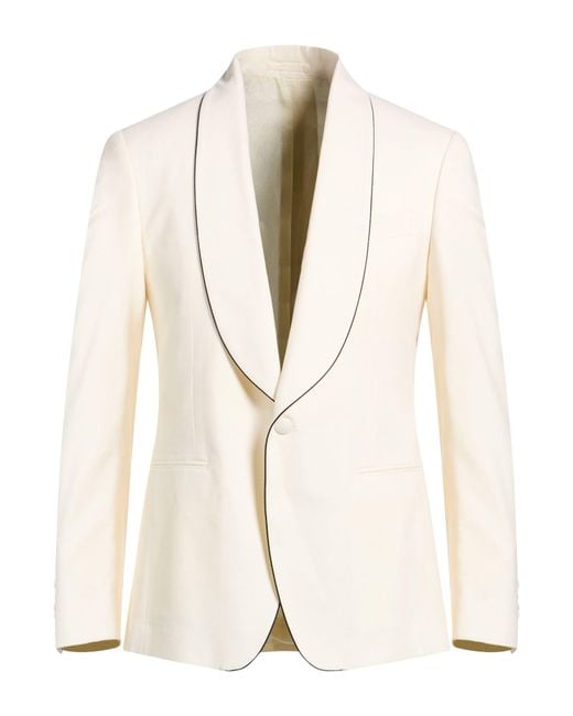 Lardini Natural Cream Blazer Virgin Wool, Elastane for men