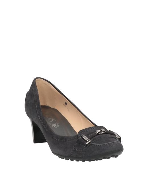 Tod's Gray Charcoal Loafers Leather