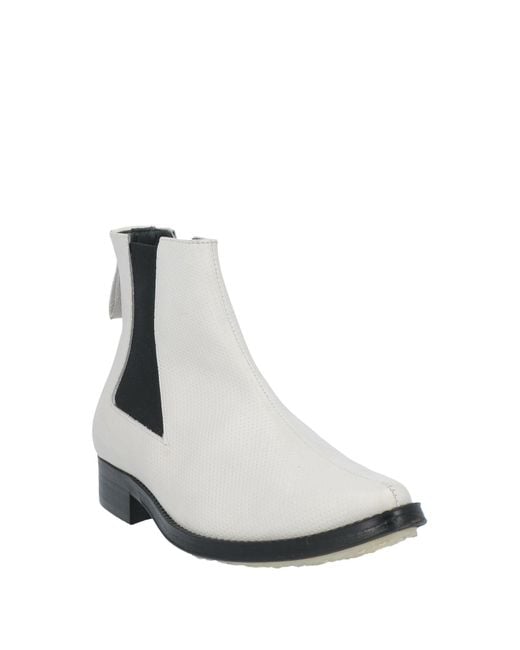 Adieu White Ankle Boots