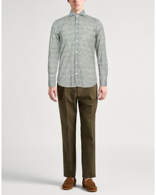 Fedeli Gray Shirt Cotton, Elastane for men