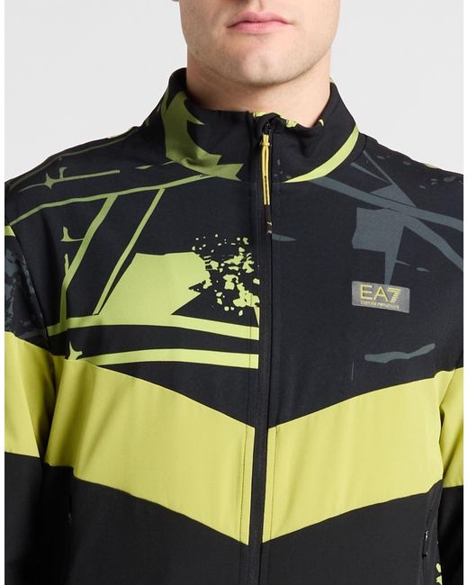 EA7 Black Tracksuit Polyester, Elastane for men