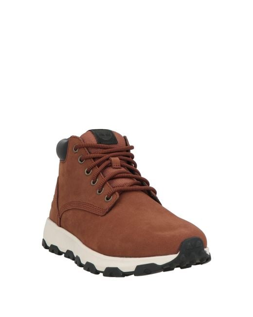 Timberland Brown Greenstride Ankle Boots Leather, Textile Fibers for men