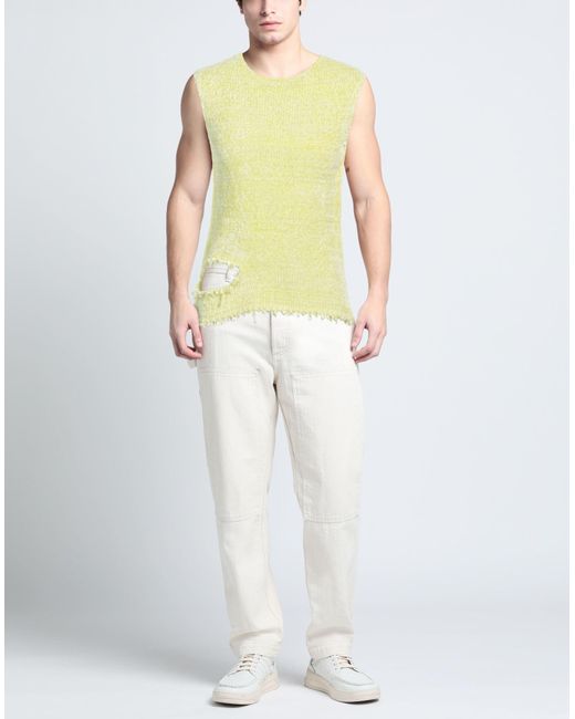 Destruyó chenille chaleco Jil Sander de hombre de color Yellow