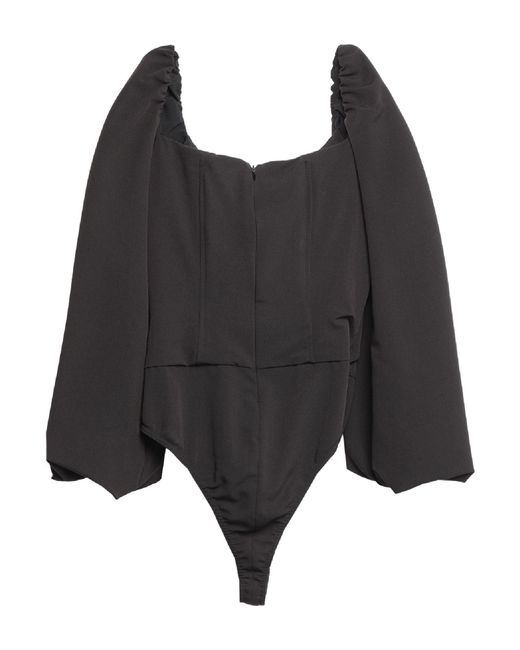 Jijil Black Bodysuit Polyester, Viscose, Elastane